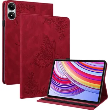 Pouzdro na tablet VSECHNONAMOBIL 104271 ART BUTTERFLY Zaklápěcí pouzdro pro Xiaomi Redmi Pad Pro / Pad Pro 5G červené