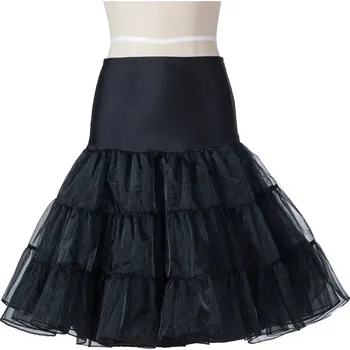Dámská sukně Krátká sukně z organzy – vintage styl pro tanec a večírky Barva: Černá, Velikost: S