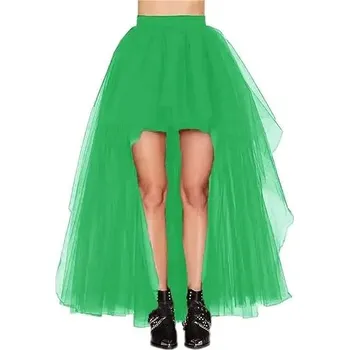 Dámská sukně Asymetrická tylová sukně s panelem pro gothic a party styl Barva: Zelená