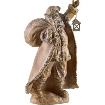 Vánoční dekorace Vánoční figurka svatý Mikuláš Santa Lila 41 cm hnědá