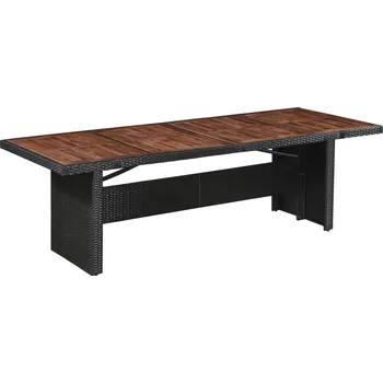 Zahradní stůl OMAXI Zahradní stůl 240x90x74 cm polyratan a masivní akáciové dřevo 601692