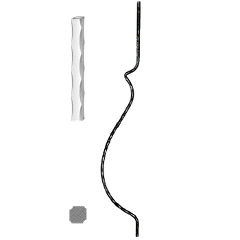 Zábradlí Kovaná výplň zábradlí H1000xL160 mm,12x12 mm,válcovaná ocel