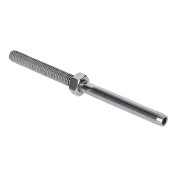 Úchyt (lepicí) pro nerezové lanko ø4 mm s vnějším závitem M8, broušená nerez K320 / AISI304, použijte lepidlo MD-GEL454/20