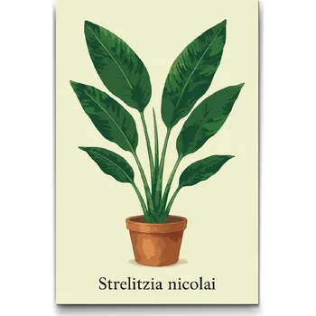 Malování podle čísel - Strelície obrovská Velikost: 40x60cm, Rámování: Pouze srolované plátno