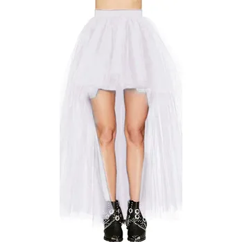 Dámská sukně Asymetrická tylová sukně s vysokým pasem pro punkový a gothic styl Barva: Bílá