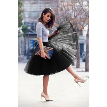 Dámská sukně Krátká tylová sukně s vysokým pasem pro cosplay a společenské akce Barva: Černá