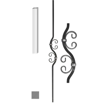 Zábradlí Kovaná výplň zábradlí H 1000xL90mm,12x12mm,hladká ocel