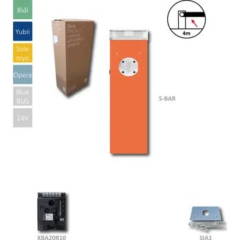 Pohon brány S4BAR Automatická závora do 4m průjezdu, motor 24V, 300W, 100Nm s elektr.XBA20, 1x kotevní deska SIA1, bez ramene