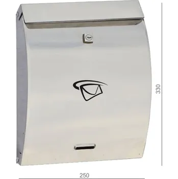 Poštovní schránka Poštovní schránka (250X330x65 mm), max. formát listu: C4, leštěná nerez / AISI430