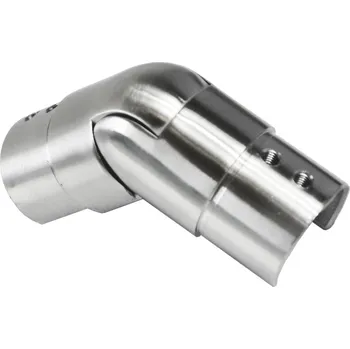 Zábradlí Přechod nastavitelný - koleno s kloubem (ø 42,4x1,5 mm) na madlo EB1-HM42, lepený spoj, broušená nerez K320 / AISI304