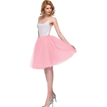 Dámská sukně Barevná tylová sukně s pružným pasem pro tanec a karnevalové akce Barva: Růžová