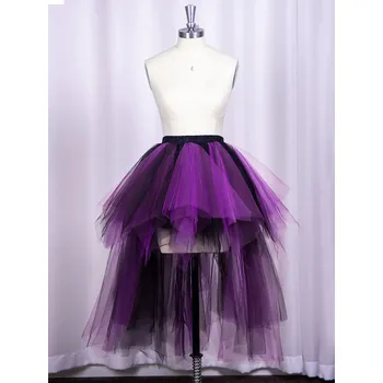 Dámská sukně Asymetrická tylová sukně s plisováním pro tanec a společenské akce Barva: Fialová