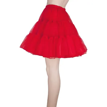 Dámská sukně Tylová spodnička v rockabilly stylu pro svatební nebo retro šaty Barva: Červená, Velikost: ONE SIZE