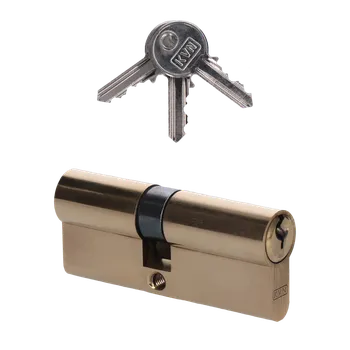 Vložka do dveří Cylindrická vložka EURO 30/45mm, mosazná, 3 klíče, šroub M5x65mm