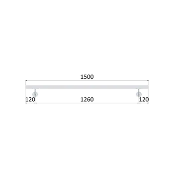 Madlo 1500mm (set:2ks úchyt, madlo 40x40mm s ukončením), brúsená nerez K320 /AISI304