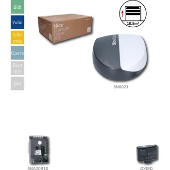 Pohon brány SPIN23 pohon bez dráhy pro sekční vrata do 10,5m2, 1x SN6021 (24V, 250W, 650N), 1x SNA20 s přijímačem OXIBD