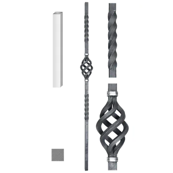 Kovaný sloupek zábradlí H 1300 mm, 25x25mm,hladká ocel