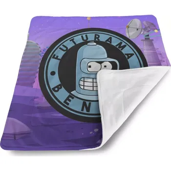 deka Sablio Dětská deka pro miminko Futurama Bender Planeta s vysílači - 80x100 cm