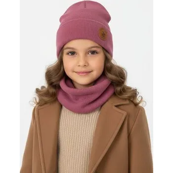 Čepice Set čepice a tunelová šála Beverly Hills Polo Club CEO-BHPC-ACCCS-02 Růžová NOSIZE