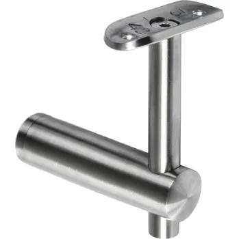 Zábradlí Držák madla pevný / ploché uchycení na jekl / madlo ø42,4 mm, broušená nerez K320 / AISI304