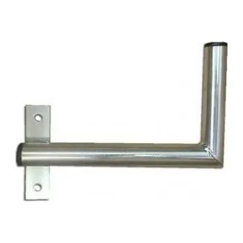 Držák antény na zeď u okna s pásem, levé uchycení, galvanický zinek, délka 25cm, průměr 3,2cm