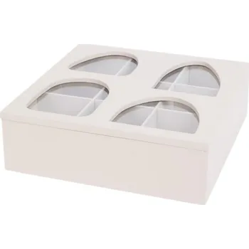 Obraz Krabička na čaj s 9 přihrádkami, černá, 23x23x7,3 cm