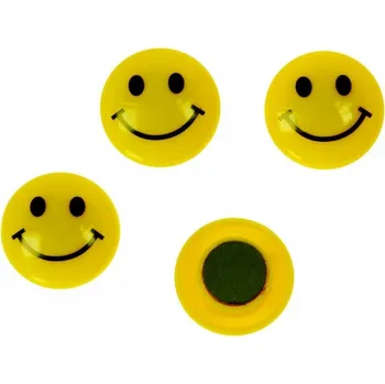 Dekorativní magnet MAGNETY pro DĚTI žluté OBLIČEJE 20mm sada 8 KUSŮ fun&joy MAGNETY kulaté