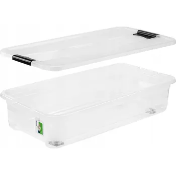Úložný box Průhledný box s víkem a kolečky Konrad 33L