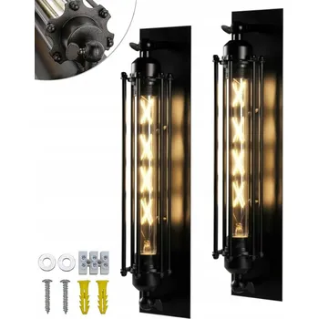 Nástěnné svítidlo 2 X Nástěnné svítidlo do obýváku Retro černé Nástěnné svítidlo