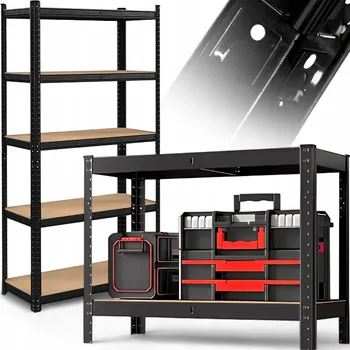 Dílenský regál Kovový skladový regál Superbutelki 180 x 90 x 40 cm, nosnost až 175 kg na polici