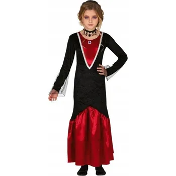 Karnevalový kostým KOSTÝM MALÉ UPÍRKY MALÁ PANÍ UPÍRKA PŘEVLEK HALLOWEEN 128