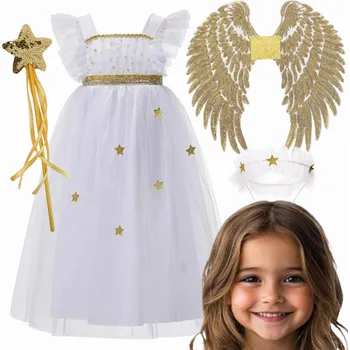 Karnevalový kostým Andělský kostým bílá 130-140