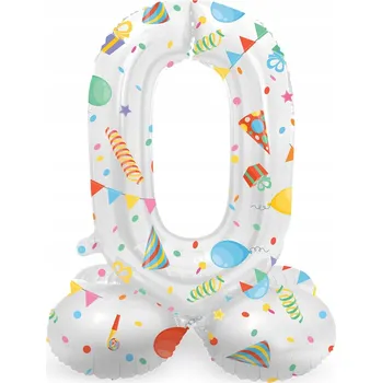 Balónek Fóliový balónek stojící číslice 0 nula na oslavu, 72 cm