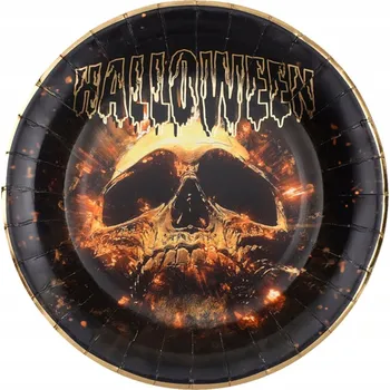 Party dekorace Talířky Lebka 22,5 cm 10 Ks Halloween