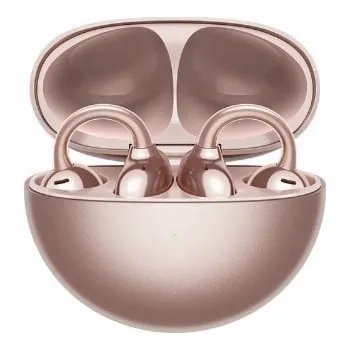Sluchátka Huawei FreeClip True Wireless Stereo (TWS) Headset, na uši, pro hovory/hudbu, USB-C, Bluetooth, růžovo-zlatá