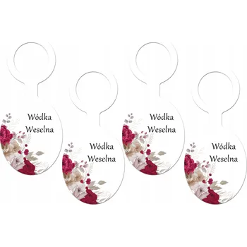 Svatební dekorace Závěsky na lahve svatební vodky, 8 ks, Závěska Svatební Hostina