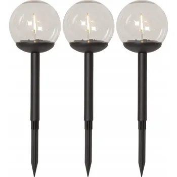 Venkovní osvětlení Sada 3x solární zahradní lampa LED zapichovací GLOBE