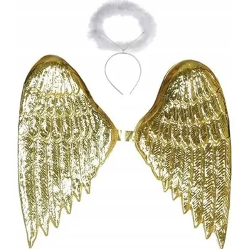Karnevalový kostým Andělská křídla zlatá aureolka kostým vlaštovka