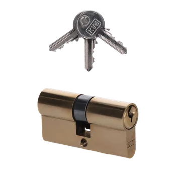 Vložka do dveří Cylindrická vložka EURO 30/30 mm, mosazná, 3 klíče, šroub M5x65 mm