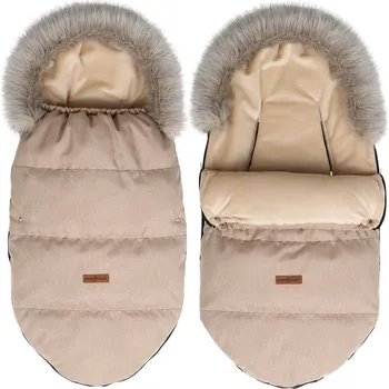 Fusak NÁNOŽNÍK DO KOČÁRKU, SÁNÍ, KORBIČKY VODĚODOLNÝ ZATEPLENÝ S KOŽÍŠKEM BABYMAM