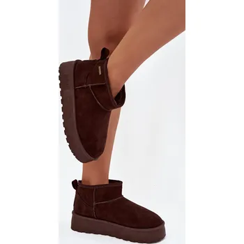 Dívčí sněhule Dámské nízké sněhule na platformě Big Star – čokoládové Velikost: 41