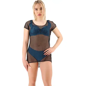 Dámské pončo Plážové šaty 18 black - AVA černá 3XL