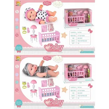 PANENKA PRO HRAČKA Pro Holčičku LALA Panenka miminko s postýlkou