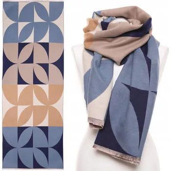 Dámská Šála Stylový Geometrický Vzor Oboustranná Módní Velká Teplá MORAJ