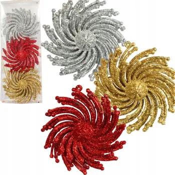 Vánoční dekorace Sada ozdob na vánoční stromeček s třpytkami vánoční baňky