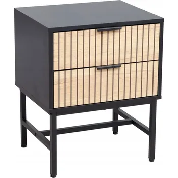 Noční stolek Noční stolek s zásuvkami MAGO S1 loftový dub/černá matná barva Signal