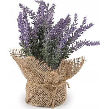 umělá květina Umělá levandule v jutovém obalu