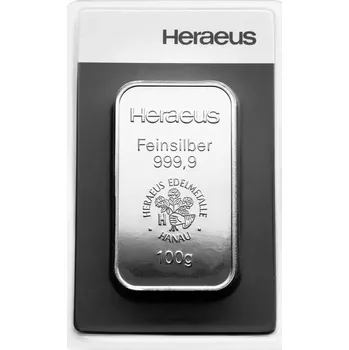 Heraeus Investiční stříbrný slitek 100 g 