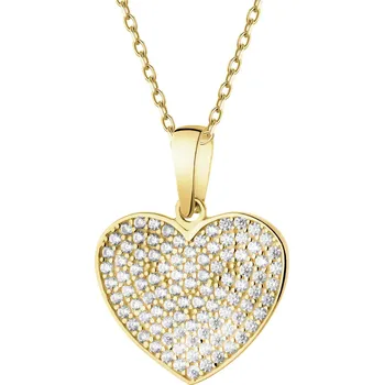 Přívěsek Zlatý přívěsek se zirkony - srdce - AP542-8570