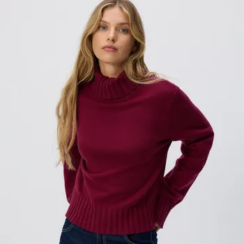 Dámský svetr Reserved - Svetr s rolákem - hnědá - 233GP-83X - 233GP-83X-L